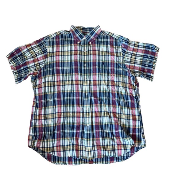 Mens Ralph Lauren Classic‎ Fit Plaid Button-Down Short Sleeved SZ XL - Picture 1 of 5